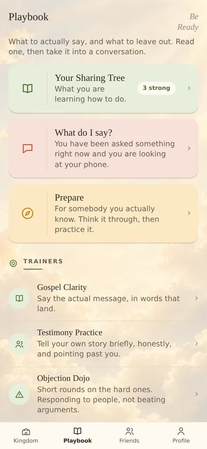The Playbook: lessons and trainers.